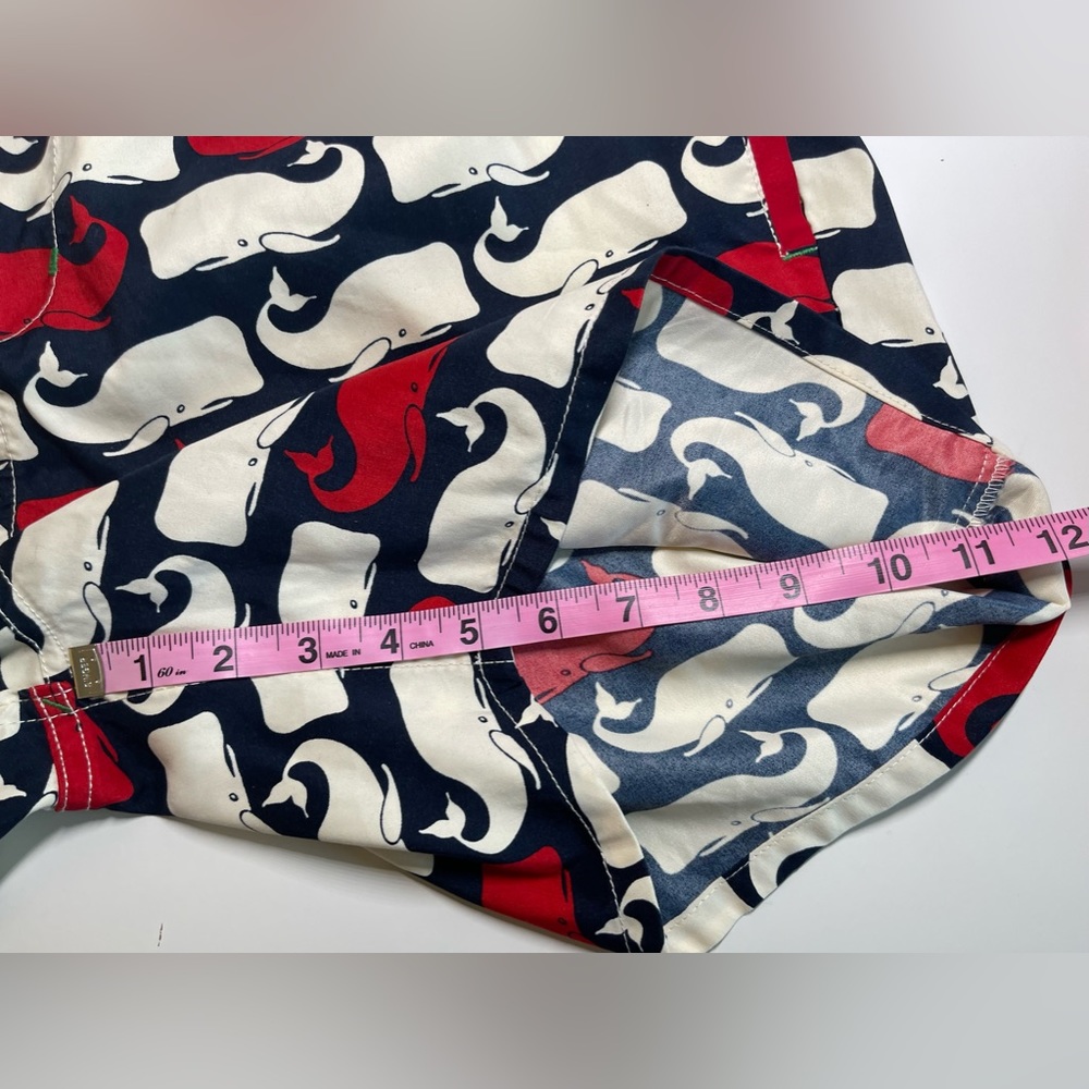 SPERRY Swim Trunks Men’s Whales Red/Navy/Ivory Lined Pockets Size L - Picture 8 of 11